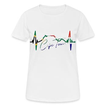 Cape Town Skyline Heartbeat Afrique du Sud Table Mountain - T-shirt respirant Femme - blanc - Devant - AI Model Female 172 dark (172cm)