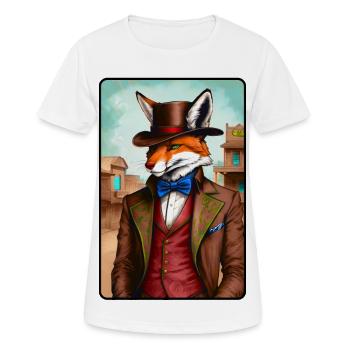 Western Fuchs Glückspieler - Frauen T-Shirt atmungsaktiv - Weiß - Vorne - AI Model Female 172 dark (172cm)