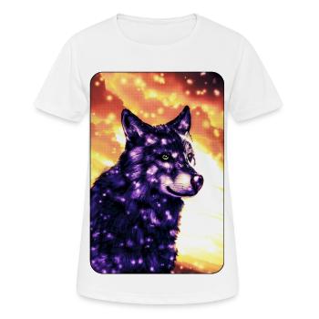 Lila Wolf - Frauen T-Shirt atmungsaktiv - Weiß - Vorne - AI Model Female 172 dark (172cm)
