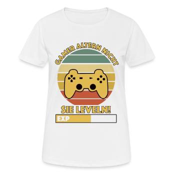 Retro Nacht Arcade Pad - Frauen T-Shirt atmungsaktiv - Weiß - Vorne - AI Model Female 172 dark (172cm)
