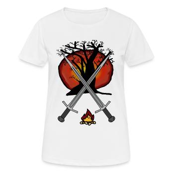 Épée médiévale Épées Guerrier de feu de camp - T-shirt respirant Femme - blanc - Devant - AI Model Female 172 dark (172cm)