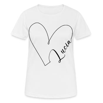 Lucia Name Herzlinie - Frauen T-Shirt atmungsaktiv - Weiß - Vorne - AI Model Female 172 dark (172cm)