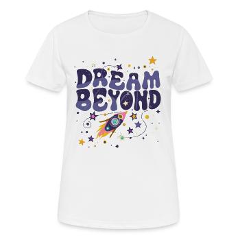 Dream Beyond Rocket and Stars - Women's Breathable T-Shirt - white - Front - AI Model Female 172 dark (172cm)