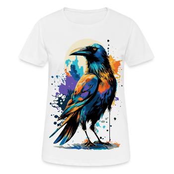 Corbeau noir - Corbeau coloré - Corbeaux et corbeaux - T-shirt respirant Femme - blanc - Devant - AI Model Female 172 dark (172cm)
