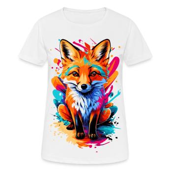 Bébé renard - renard roux mignon - renard coloré - T-shirt respirant Femme - blanc - Devant - AI Model Female 172 dark (172cm)