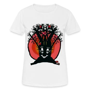 Sonnenuntergang Horizont Natur Apfelbaum Herbst - Frauen T-Shirt atmungsaktiv - Weiß - Vorne - AI Model Female 172 dark (172cm)