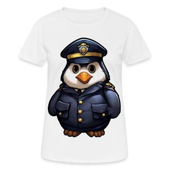 Pinguin Polizistin - Frauen T-Shirt atmungsaktiv - Weiß - Vorne - AI Model Female 172 dark (172cm)