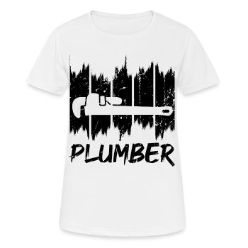 Plombier - T-shirt respirant Femme - blanc - Devant - AI Model Female 172 dark (172cm)
