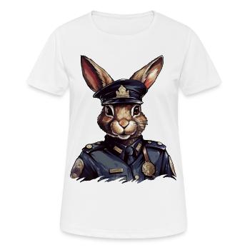 Police des lapins - T-shirt respirant Femme - blanc - Devant - AI Model Female 172 dark (172cm)