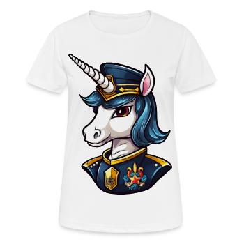 Einhorn Polizistin - Frauen T-Shirt atmungsaktiv - Weiß - Vorne - AI Model Female 172 dark (172cm)