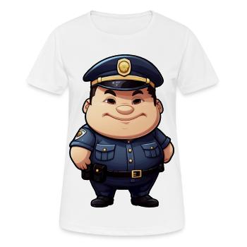 gros policier - T-shirt respirant Femme - blanc - Devant - AI Model Female 172 dark (172cm)