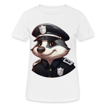 Dachs Polizistin - Frauen T-Shirt atmungsaktiv - Weiß - Vorne - AI Model Female 172 dark (172cm)