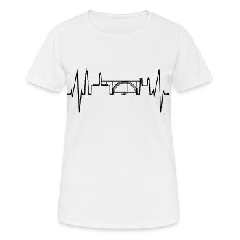 Porto Skyline Herzschlag Portugal Herz Love Porto - Frauen T-Shirt atmungsaktiv - Weiß - Vorne - AI Model Female 172 dark (172cm)