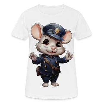 Mäuse Polizistin - Frauen T-Shirt atmungsaktiv - Weiß - Vorne - AI Model Female 172 dark (172cm)