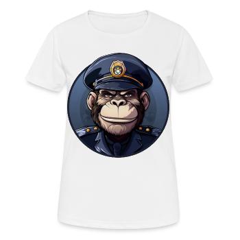 Affen Polizistin - Frauen T-Shirt atmungsaktiv - Weiß - Vorne - AI Model Female 172 dark (172cm)
