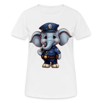 Elefanten Polizistin - Frauen T-Shirt atmungsaktiv - Weiß - Vorne - AI Model Female 172 dark (172cm)
