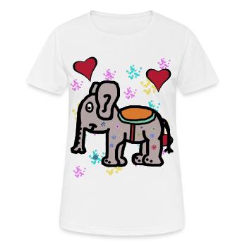 Inde Éléphant Éléphant Proboscis Pachyderme Enfants - T-shirt respirant Femme - blanc - Devant - AI Model Female 172 dark (172cm)
