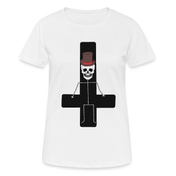 Fantasy Halloween Dark Kreuz Skelett Horror Tod - Frauen T-Shirt atmungsaktiv - Weiß - Vorne - AI Model Female 172 dark (172cm)