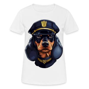 Dackel Polizistin - Frauen T-Shirt atmungsaktiv - Weiß - Vorne - AI Model Female 172 dark (172cm)