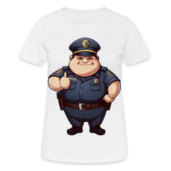 gros policier - T-shirt respirant Femme - blanc - Devant - AI Model Female 172 dark (172cm)