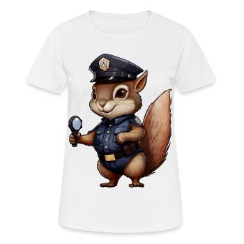Eichhörnchen Polizistin - Frauen T-Shirt atmungsaktiv - Weiß - Vorne - AI Model Female 172 dark (172cm)