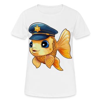 Police des poissons - T-shirt respirant Femme - blanc - Devant - AI Model Female 172 dark (172cm)
