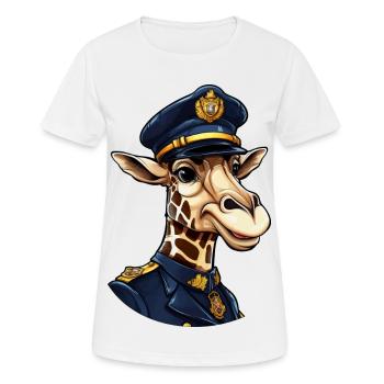 Giraffen Polizistin - Frauen T-Shirt atmungsaktiv - Weiß - Vorne - AI Model Female 172 dark (172cm)