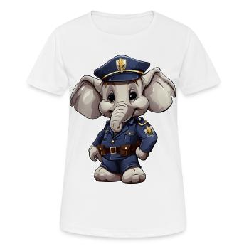 Police des éléphants - T-shirt respirant Femme - blanc - Devant - AI Model Female 172 dark (172cm)