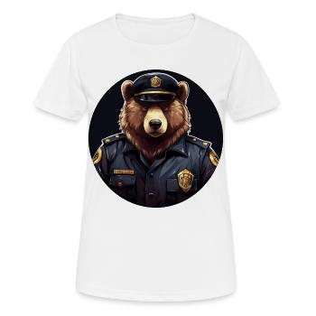 Bären Polizistin - Frauen T-Shirt atmungsaktiv - Weiß - Vorne - AI Model Female 172 dark (172cm)
