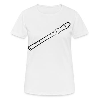 Flöte Zeichnung - Frauen T-Shirt atmungsaktiv - Weiß - Vorne - AI Model Female 172 dark (172cm)