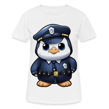 Police des pingouins - T-shirt respirant Femme - blanc - Devant - AI Model Female 172 dark (172cm)