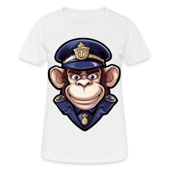 Affen Polizistin - Frauen T-Shirt atmungsaktiv - Weiß - Vorne - AI Model Female 172 dark (172cm)