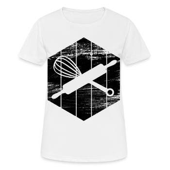 Nudelholz und Handmixer - Frauen T-Shirt atmungsaktiv - Weiß - Vorne - AI Model Female 172 dark (172cm)