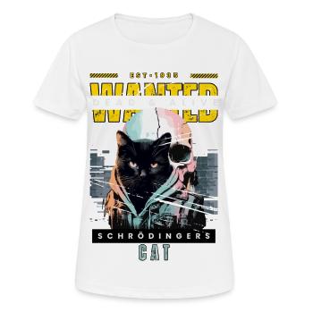 Le chat de Schrödinger - Recherché mort et vif - T-shirt respirant Femme - blanc - Devant - AI Model Female 172 dark (172cm)