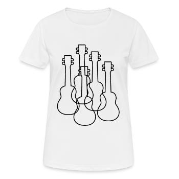 Ukulelen - Frauen T-Shirt atmungsaktiv - Weiß - Vorne - AI Model Female 172 dark (172cm)
