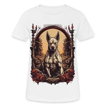 Chien d’attaque - T-shirt respirant Femme - blanc - Devant - AI Model Female 172 dark (172cm)