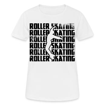 Rollschuhlaufen - Frauen T-Shirt atmungsaktiv - Weiß - Vorne - AI Model Female 172 dark (172cm)