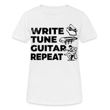 L’amour du guitariste - T-shirt respirant Femme - blanc - Devant - AI Model Female 172 dark (172cm)