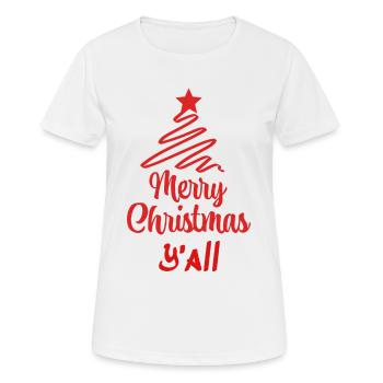 Frohe weihnachten Frohe weihnachten Frohe weihnach - Frauen T-Shirt atmungsaktiv - Weiß - Vorne - AI Model Female 172 dark (172cm)