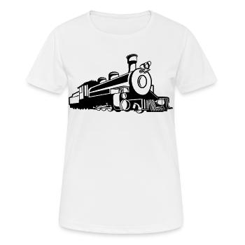 Retro Train Sketch - Women's Breathable T-Shirt - white - Front - AI Model Female 172 dark (172cm)