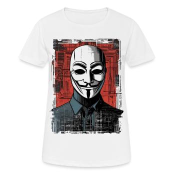 Anonymous Maske - Frauen T-Shirt atmungsaktiv - Weiß - Vorne - AI Model Female 172 dark (172cm)