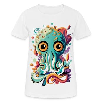Octopus Squid - Baby Squid Octopus - Women's Breathable T-Shirt - white - Front - AI Model Female 172 dark (172cm)