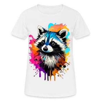 Raccoon Colorful - Raccoon Raccoon - Women's Breathable T-Shirt - white - Front - AI Model Female 172 dark (172cm)