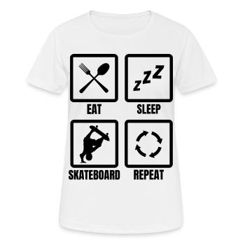 Skateboarding Routine - Frauen T-Shirt atmungsaktiv - Weiß - Vorne - AI Model Female 172 dark (172cm)