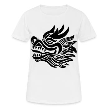 Tête de dragon chinois (noir) - T-shirt respirant Femme - blanc - Devant - AI Model Female 172 dark (172cm)