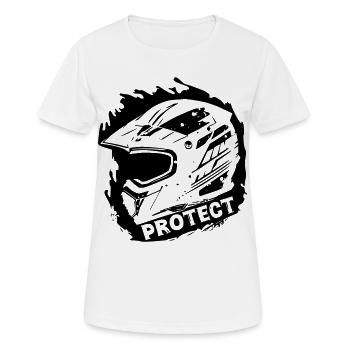 Protect - Schutzhelm [Schwarz] - Frauen T-Shirt atmungsaktiv - Weiß - Vorne - AI Model Female 172 dark (172cm)