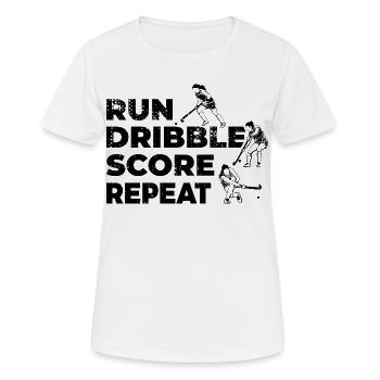 Exécuter Dribble Score Répéter - T-shirt respirant Femme - blanc - Devant - AI Model Female 172 dark (172cm)