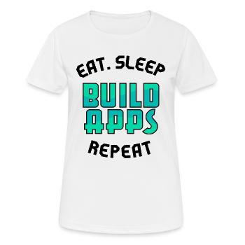 Déclaration du développeur d’applications Carrières Réussite professionnelle - T-shirt respirant Femme - blanc - Devant - AI Model Female 172 dark (172cm)