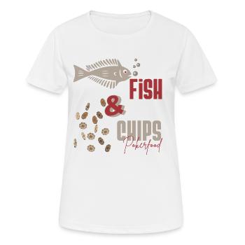 Poker- POKER FISH AND CHIPS Poker food- poker play - Women's Breathable T-Shirt - white - Front - AI Model Female 172 dark (172cm)