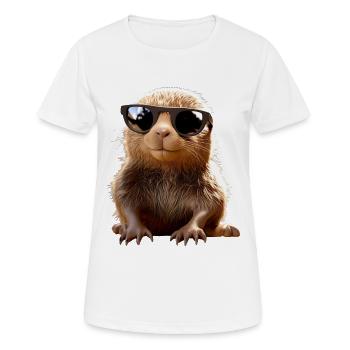 Maulwurf mit Sonnenbrille Liebe Süße Maulwürfe - Frauen T-Shirt atmungsaktiv - Weiß - Vorne - AI Model Female 172 dark (172cm)